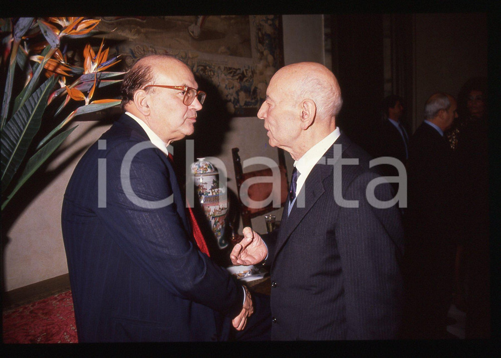 35mm vintage slide* 1985 ca ROMA Bettino CRAXI Gian Carlo PAJETTA - Ritratto (1)