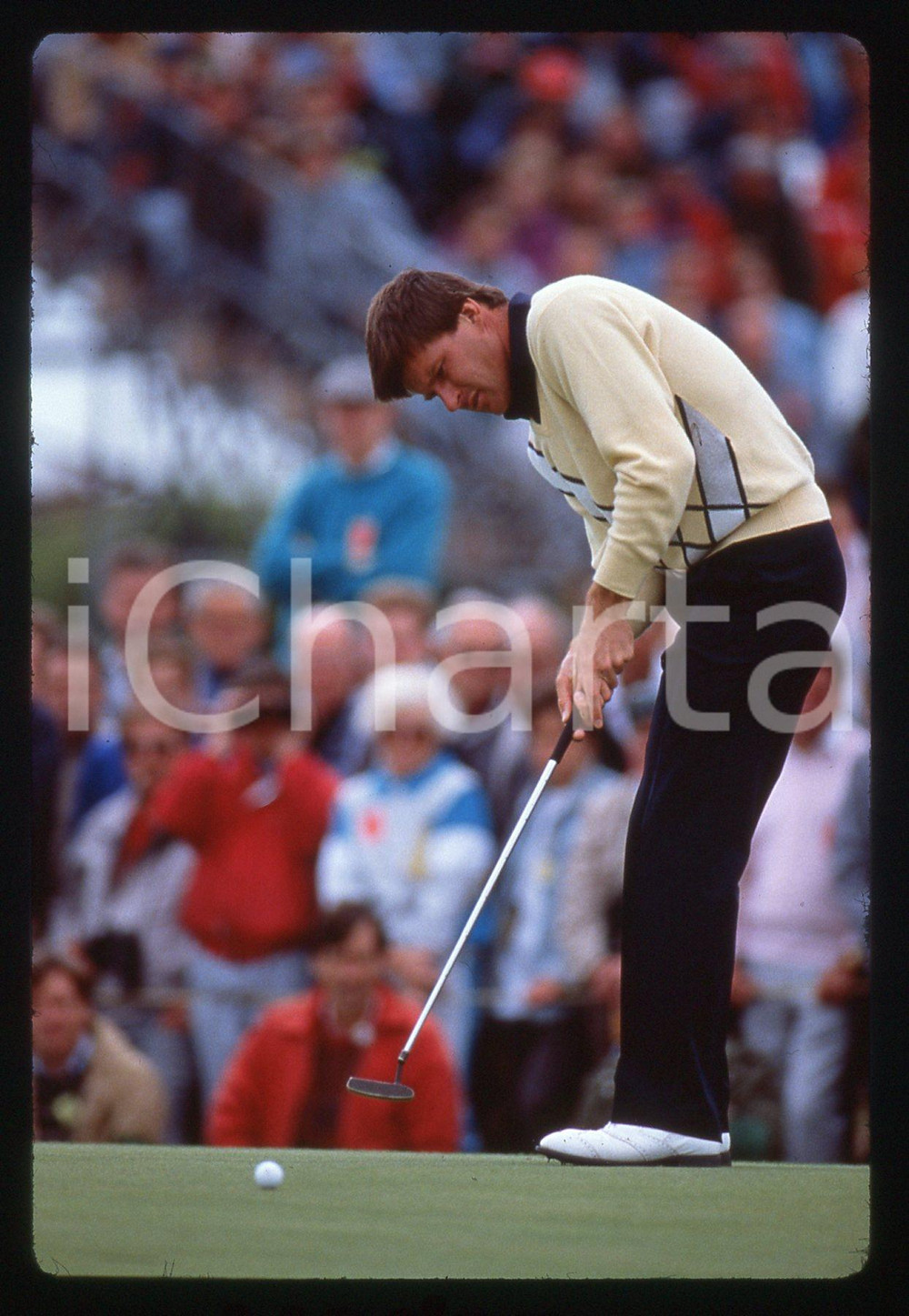 35mm vintage slide* 1988 GOLF - BRITISH OPEN Nick FALDO putting on the green