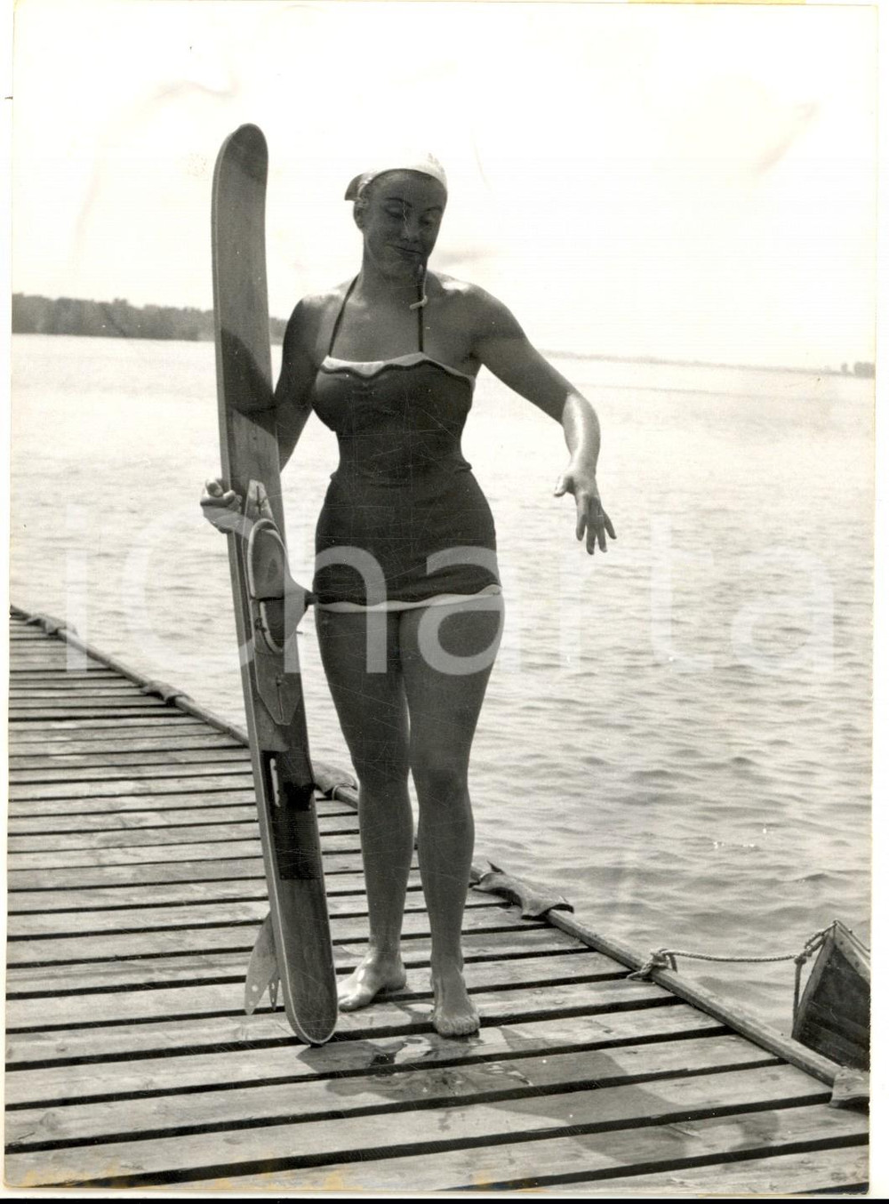 1954 MILANO Campionati Europei SCI NAUTICO - La vincitrice Marina DORIA *Foto