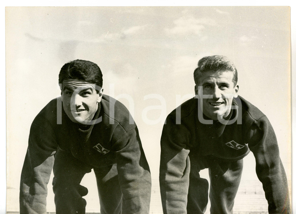 1960 ca FIRENZE CALCIO Allenamento FIORENTINA Enzo ROBOTTI e Sergio CASTELLETTI