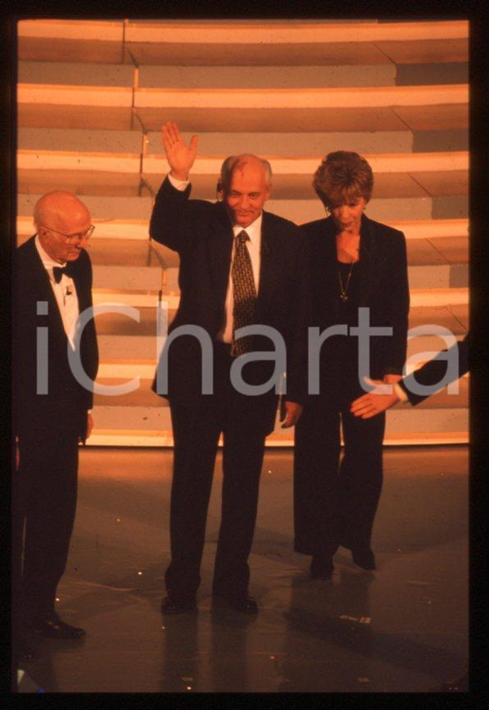 Fotografia d epoca originale 35mm vintage slide 1999 FESTIVAL SANREMO Michail GORBACHEV Raissa  DULBECCO 2 1