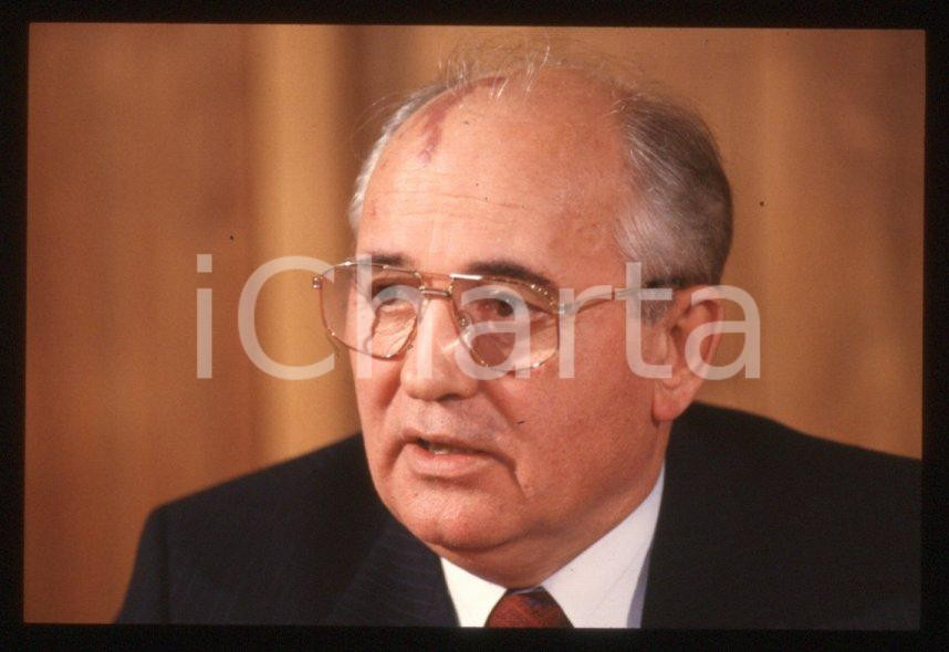 Fotografia d epoca originale 35mm vintage slide 1989 MILANO Michail GORBACHEV President USSR Portrait 47 1