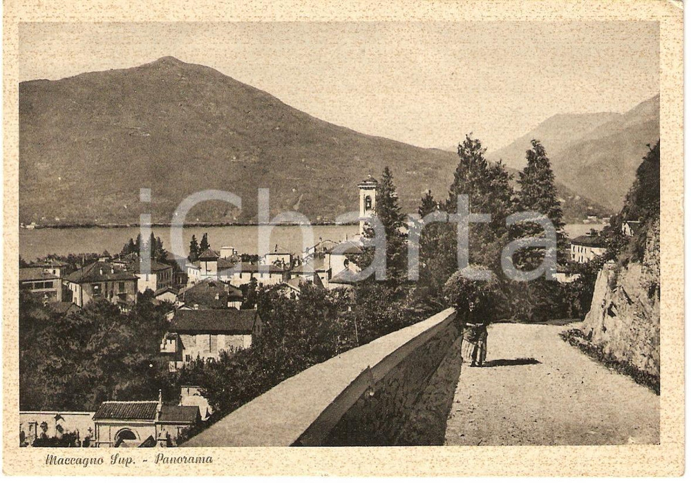 Cartolina originale da collezione 1959 MACCAGNO SUPERIORE (VA) Panorama ANZIANA CON GERLA Cartolina FG VG 1