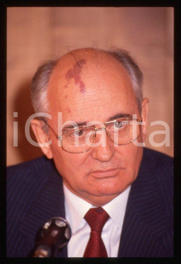 Fotografia d epoca originale 35mm vintage slide 1989 MILANO Michail GORBACHEV President USSR Portrait 59 1
