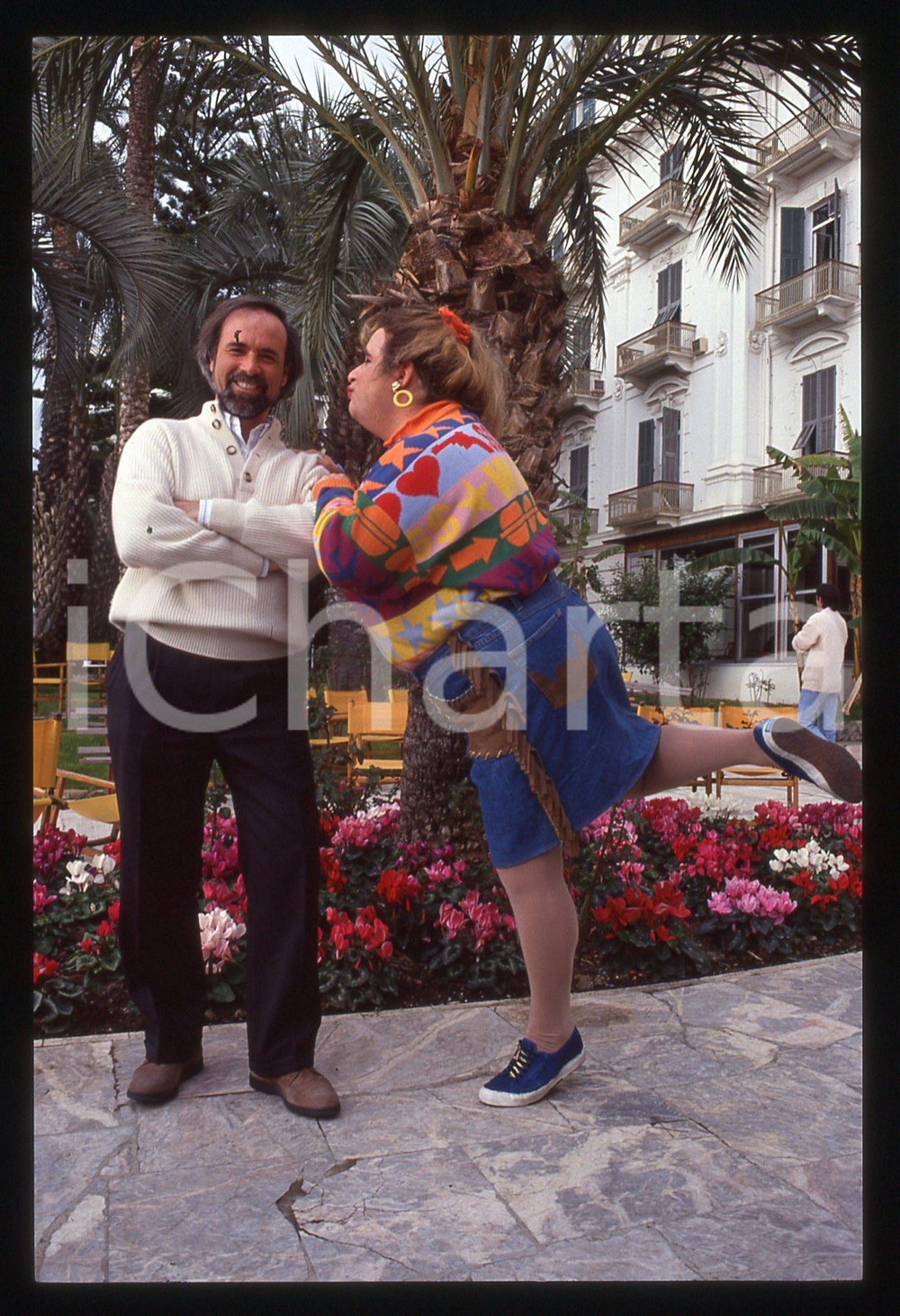 35mm vintage slide* 1992 STRISCIA LA NOTIZIA - Gianni FANTONI e Antonio RICCI 4