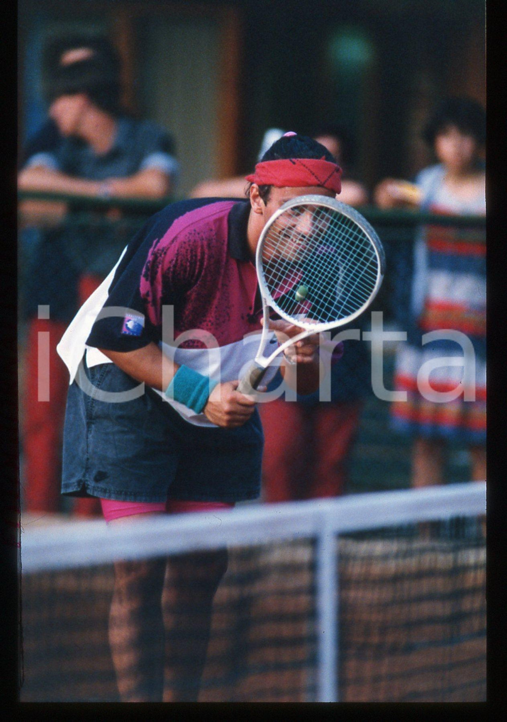 35mm vintage slide* 1995 ca FORTE DEI MARMI - Eros RAMAZZOTTI gioca a tennis 2