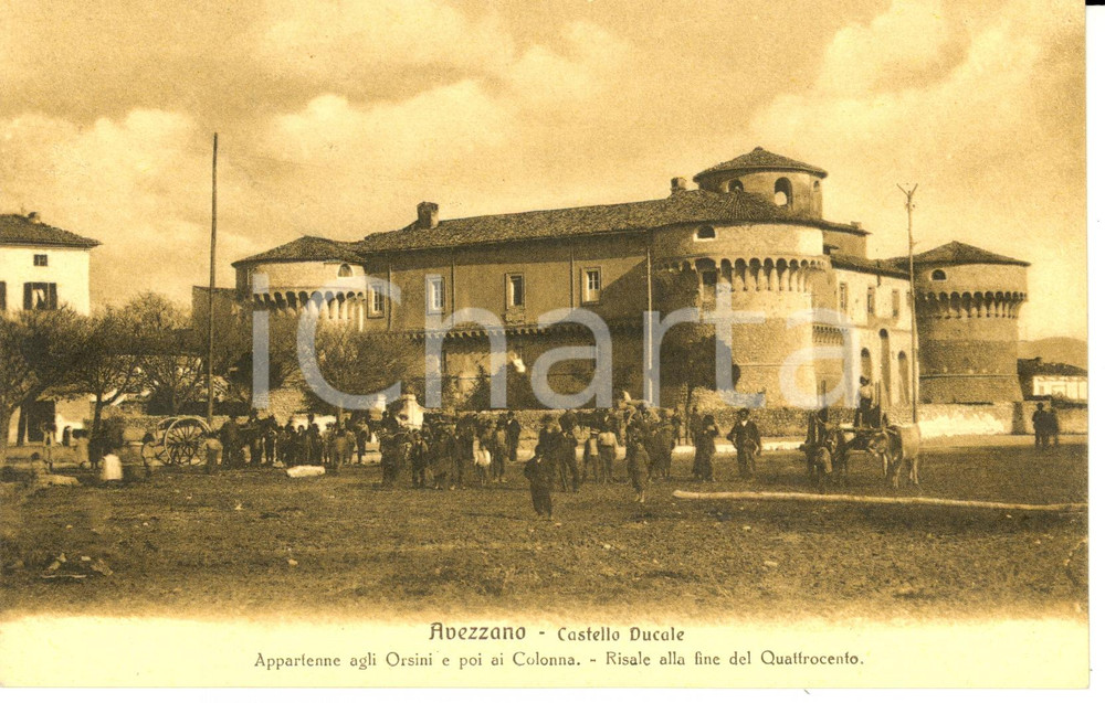Cartolina originale da collezione 1920 ca AVEZZANO AQ Veduta del castello DUCALE Cartolina FP NV 1