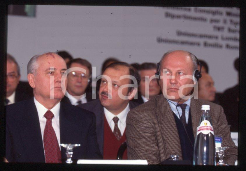Negativo, diapositiva originale 35mm vintage slide 1994 RIMINI “Pio Manzù” Michail GORBACHEV  ANDREEV POPOV 2 1