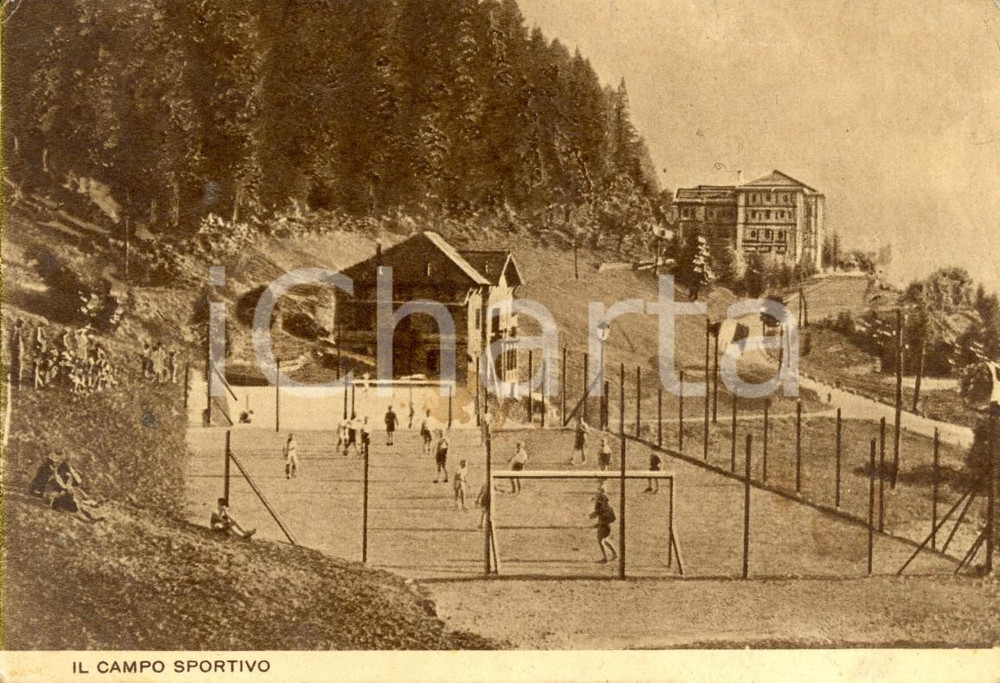Cartolina originale da collezione 1943 PONTE DI LEGNO (BS) Campo sportivo dell'Istituto MARE-MONTE *Animata FG VG 1