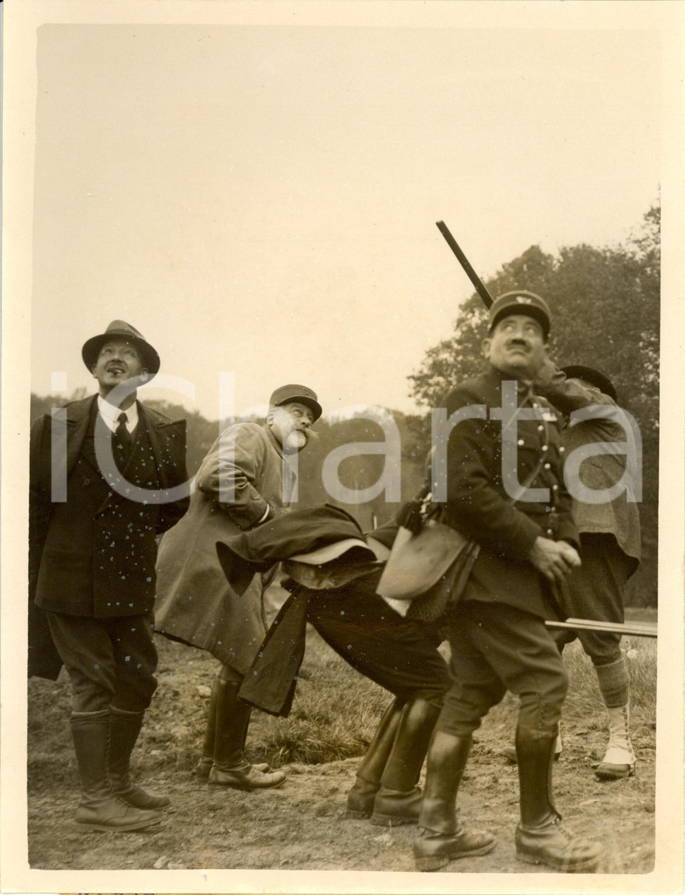 Fotografia d epoca originale 1938 RAMBOUILLET Francia Albert MAHIEUX Senatore durante battuta caccia Foto 1