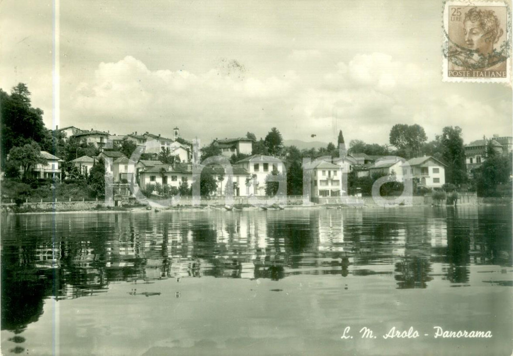 Cartolina originale da collezione 1959 LEGGIUNO VA Veduta di AROLO sul Lago Maggiore Cartolina FG VG 1