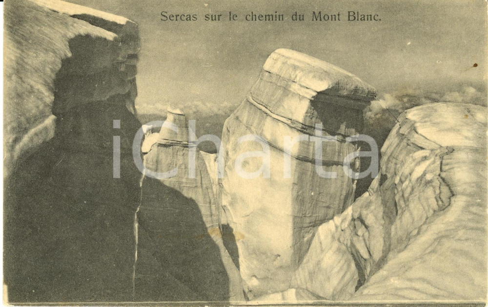 Cartolina originale da collezione 1910 ca MONT BLANC FRANCE Sercas sur le chemin Carte postale FP NV 1