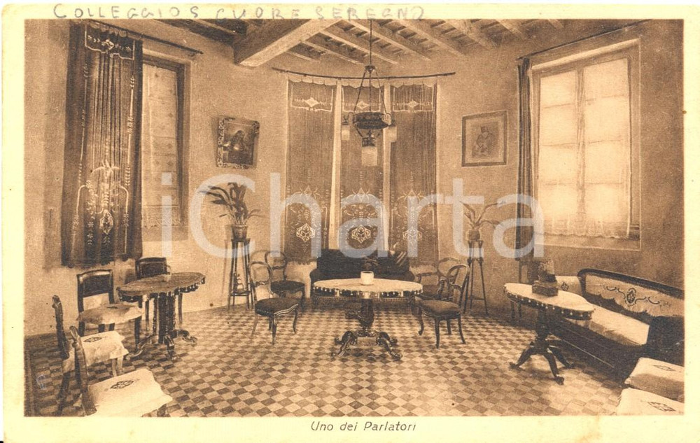 Cartolina originale da collezione 1931 SEREGNO MB Parlatorio al Collegio femminile SACRO CUORE Cartolina FP NV 1