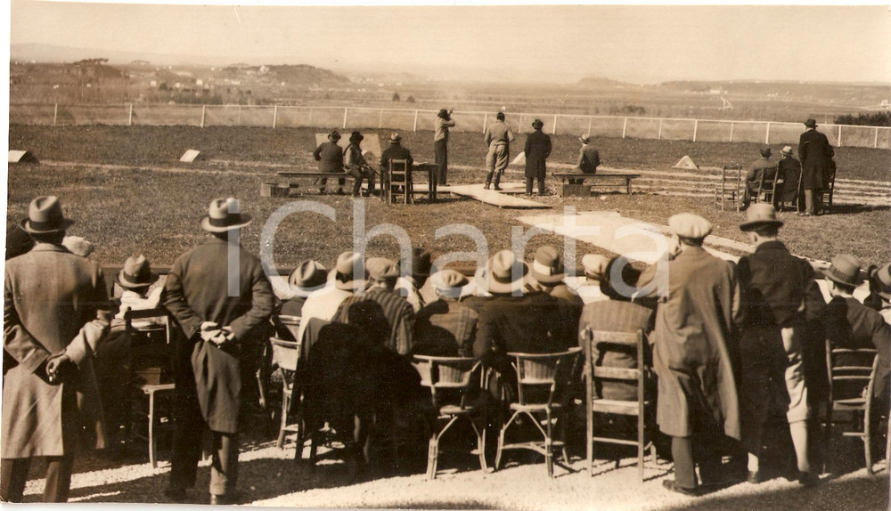 Fotografia d'epoca originale 1931 ROMA Campionato dei Gruppi Universitari Fascisti GUF di tiro a volo *FOTO 1