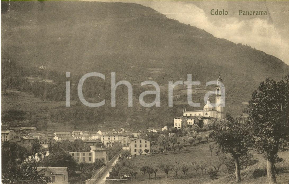 Cartolina originale da collezione 1917 EDOLO BS VALLE CAMONICA Veduta panoramica dell abitato Cartolina FP NV 1