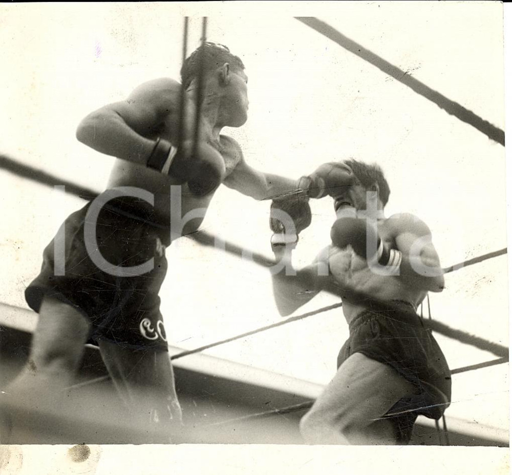 Fotografia d'epoca originale 1939 MILANO BOXE Pugile Carlo ORLANDI vs Amedeo DEJANA al Velodromo VIGORELLI 1