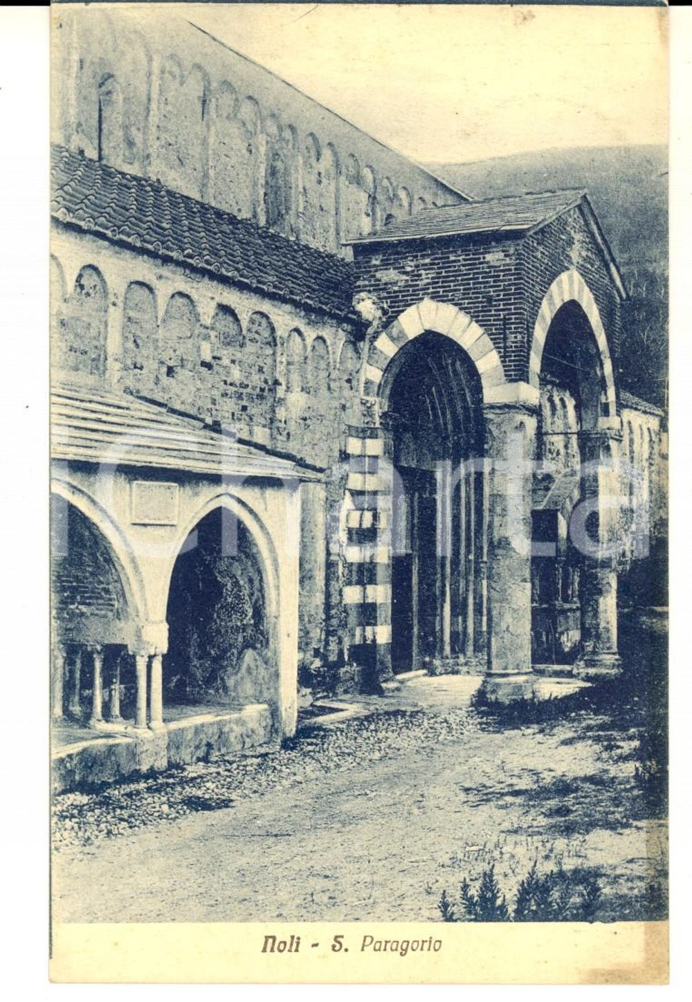 Cartolina originale da collezione 1929 NOLI SV Chiesa di SAN PARAGORIO Cartolina postale VINTAGE FP VG 1