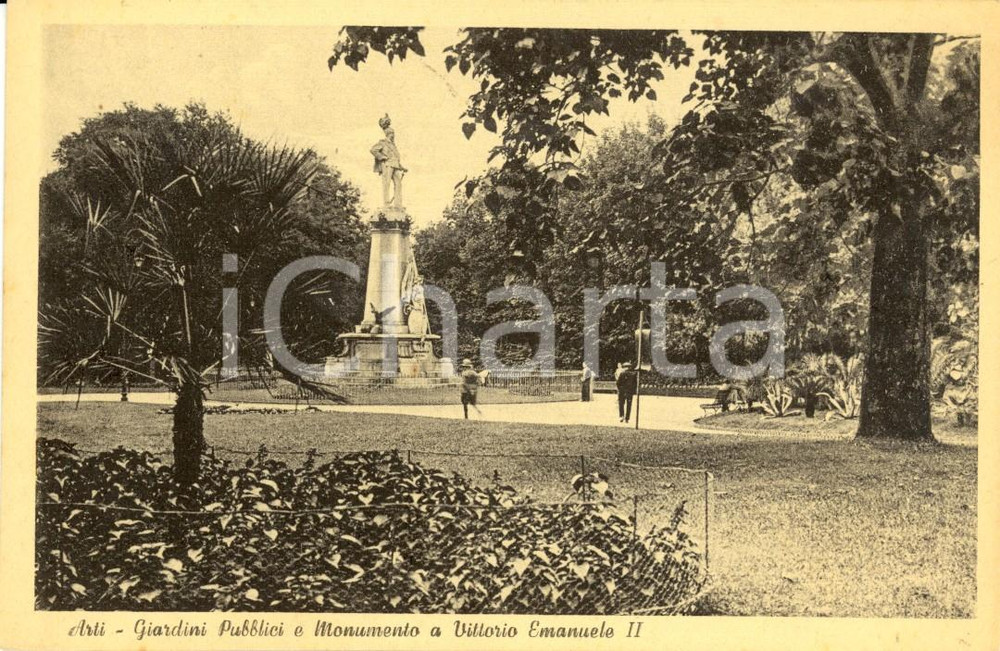 Cartolina originale da collezione ASTI anni '30, i giardini *Animata 1