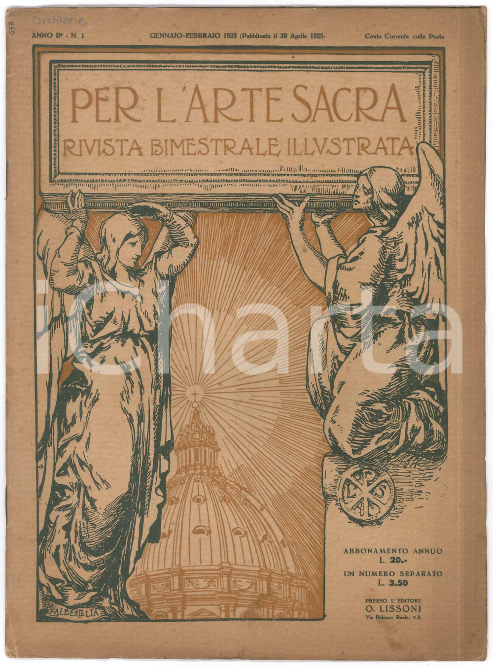 Giornale, rivista storica 1925 PER L ARTE SACRA S. Cristoforo e i suoi restauri Rivista ILLUSTRATA nÂ° 1 1
