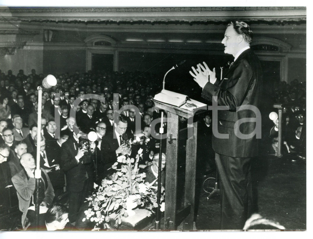 1964 LONDON Westminster Abbey - Sermone di Billy GRAHAM predicatore USA *Foto