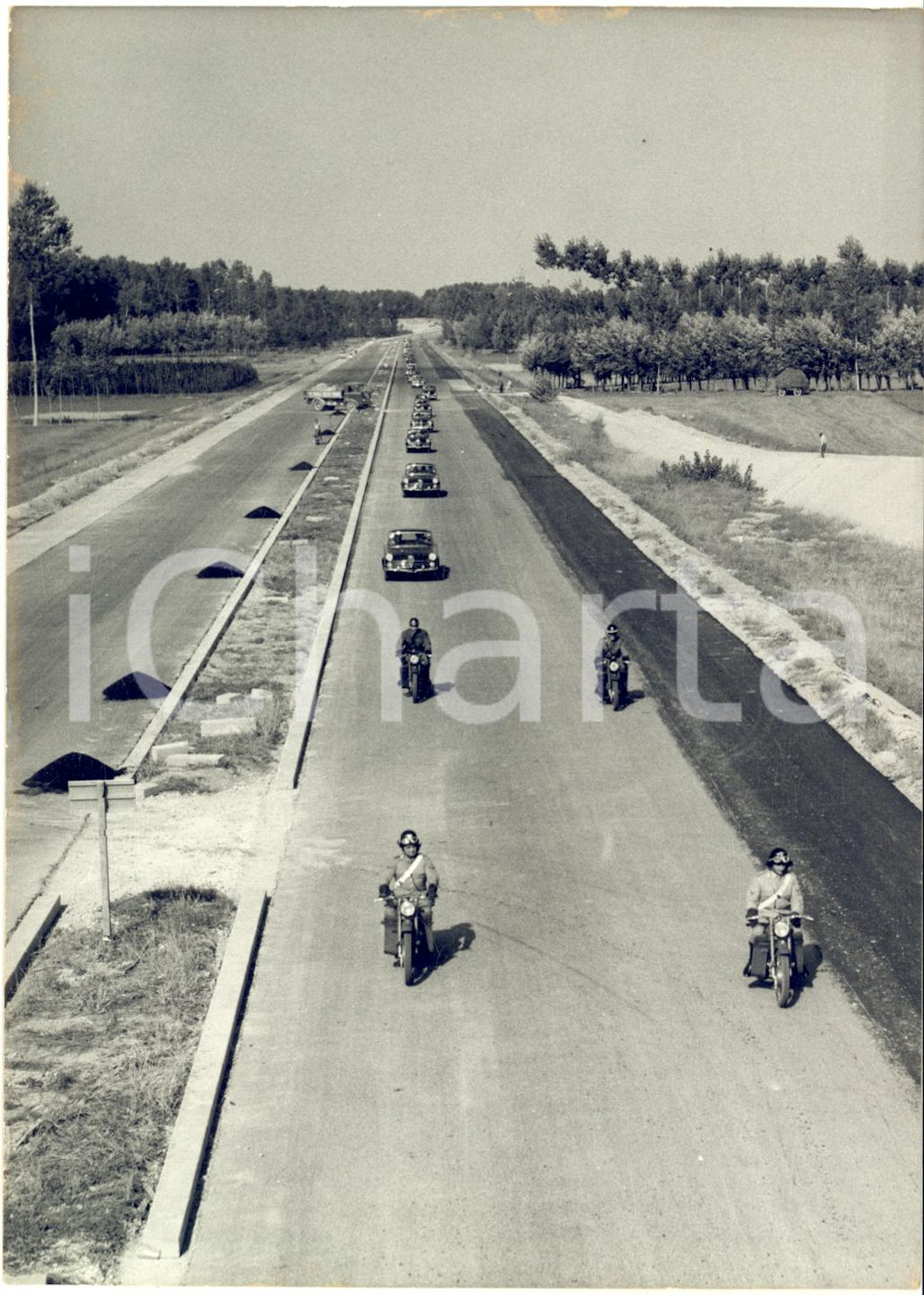 1958 AUTOSTRADA DEL SOLE Visita Giuseppe TOGNI al cantiere MILANO-PARMA *Foto