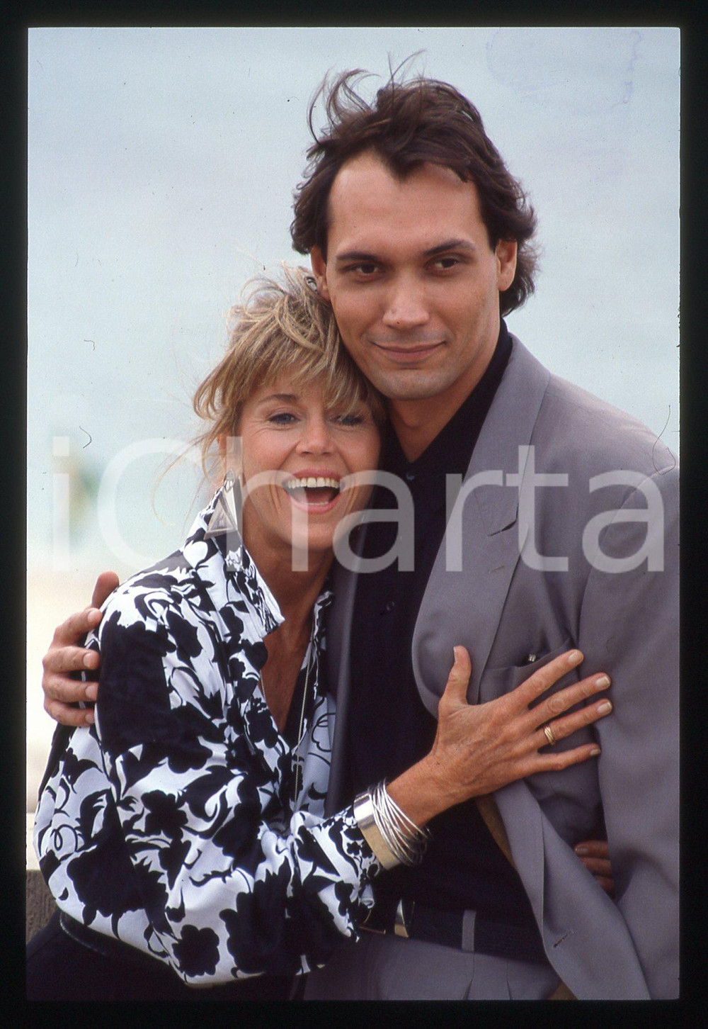35mm vintage slide* 1989 FESTIVAL CANNES - Jane FONDA con Jimmy SMITS Ritratto 9