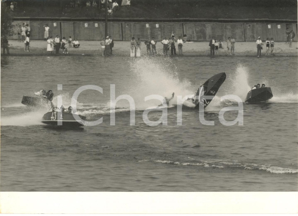 1954 MILANO MOTONAUTICA Coppa Madonnina - Incidente a Carlo TOSELLI *Foto 18x13