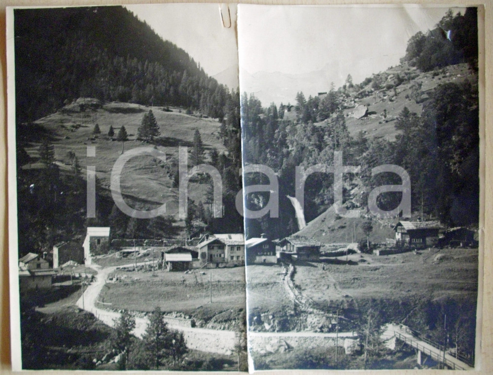 Fotografia d epoca originale 1930 circa MACUGNAGA VB Strada Militare a QUARAZZA 1