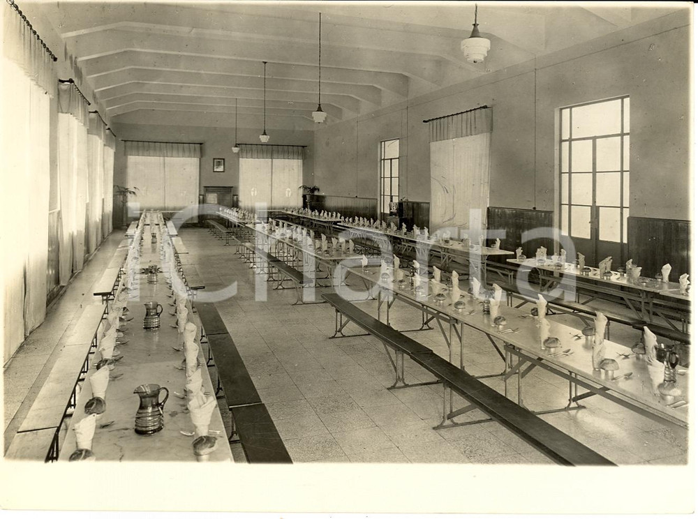 Fotografia d'epoca originale 1937 Isola di NISIDA (NA) Refettorio del Riformatorio 1