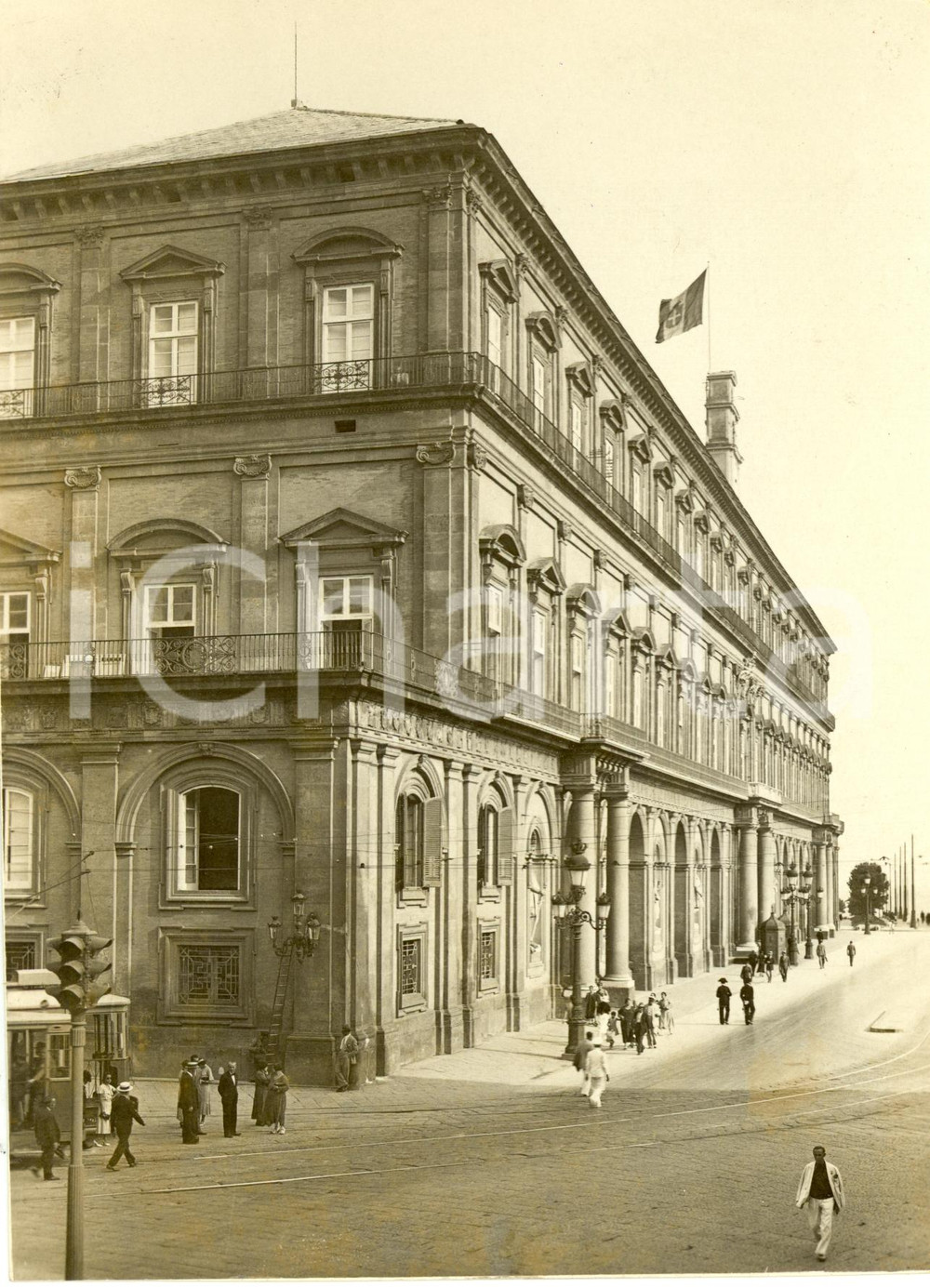 Fotografia d epoca originale 1934 NAPOLI Scorcio della facciata del PALAZZO REALE Fotografia 1