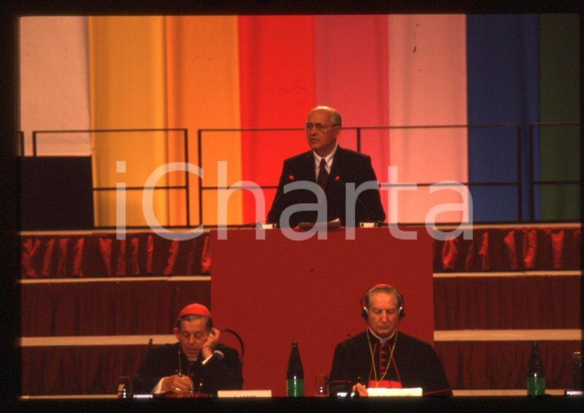 Fotografia d epoca originale 35mm vintage slide 1990 ca Michail GORBACHEV Carlo Maria MARTINI JÃ³zef GLEMP 1 1