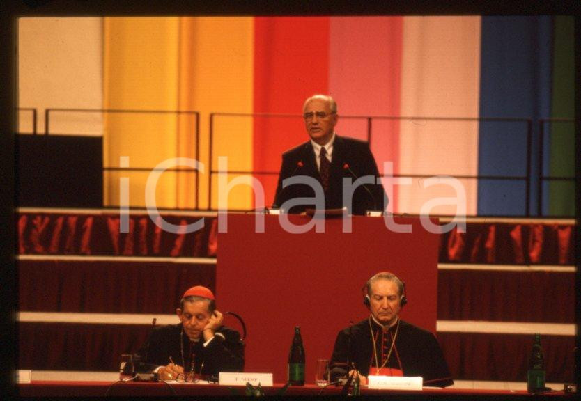 Fotografia d epoca originale 35mm vintage slide 1990 ca Michail GORBACHEV Carlo Maria MARTINI JÃ³zef GLEMP 6 1