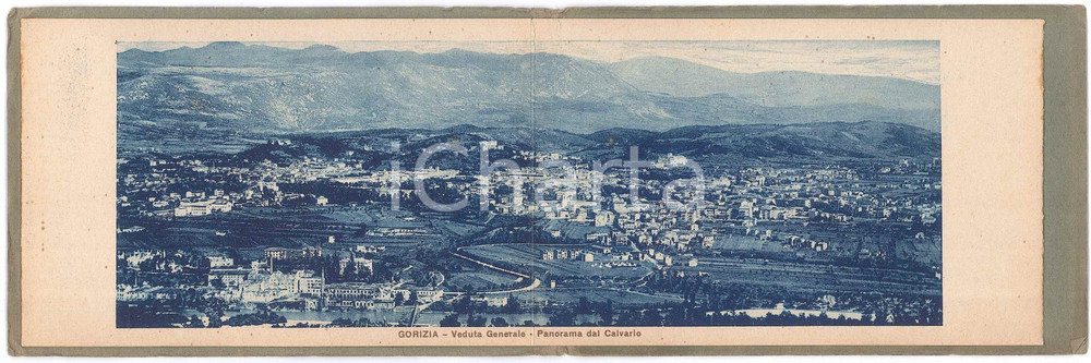 Cartolina originale da collezione 1910 ca Ricordo di GORIZIA  Panorama dal Calvario  Cartolina ed. WOKULAT 1