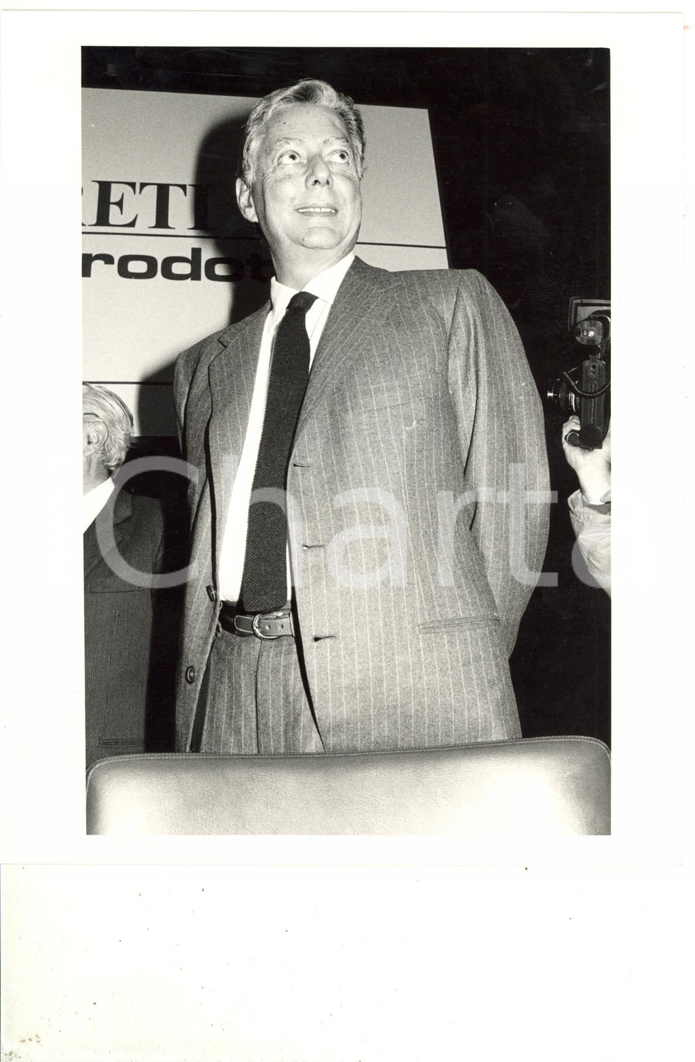 1990 ca TORINO Ritratto dell'imprenditore Umberto AGNELLI *Foto 20x25 cm