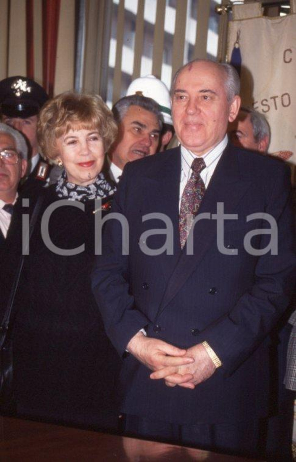 Fotografia d epoca originale 35mm vintage slide 1995 SESTO SAN GIOVANNI Michail GORBACHEV Raissa 11 1