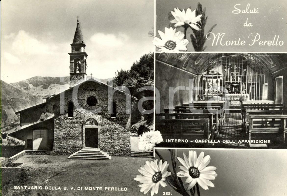 Cartolina originale da collezione 1955 SELVINO (BG) Vedutine Santuario Beata Vergine di MONTE PERELLO *FG VG 1