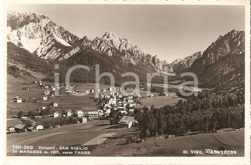 1950 SAN VIGILIO DI MAREBBE (BZ) Panorama verso FANES *Cartolina FP VG