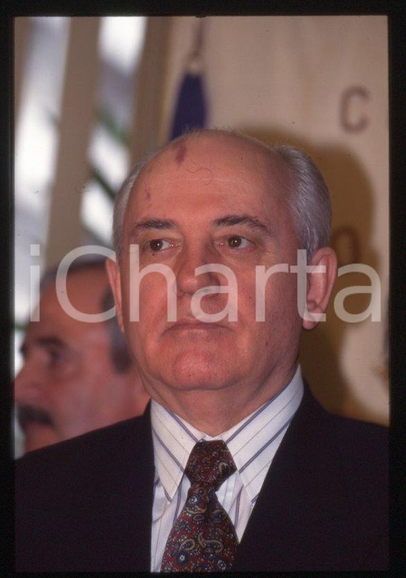 Fotografia d epoca originale 35mm vintage slide 1995 SESTO SAN GIOVANNI  Visita Michail GORBACHEV 6 1