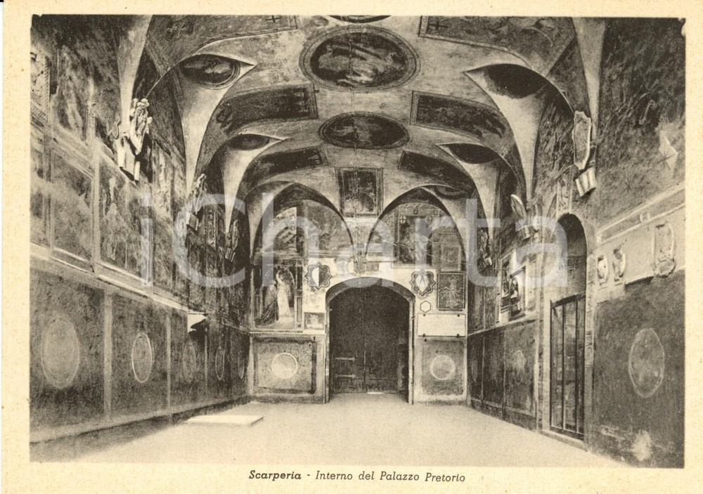 Cartolina originale da collezione 1940 ca SCARPERIA FI Veduta interno del Palazzo del PRETORIO Cartolina FG NV 1