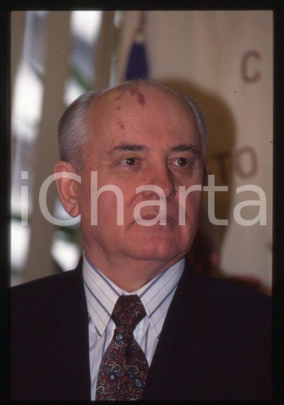 Fotografia d epoca originale 35mm vintage slide 1995 SESTO SAN GIOVANNI  Visita Michail GORBACHEV 8 1