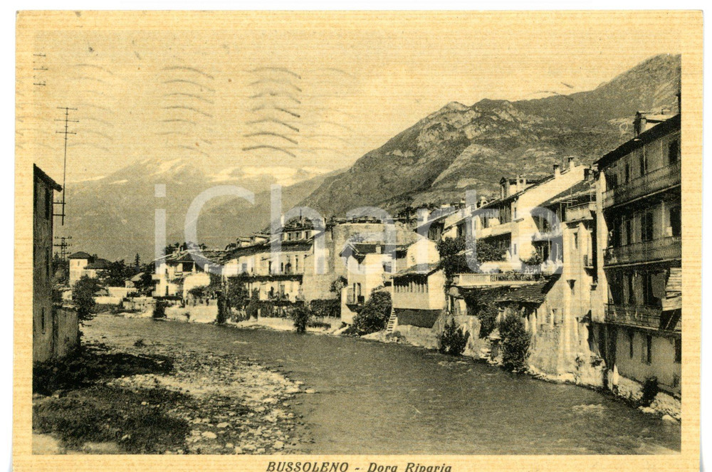 1938 BUSSOLENO (TO) Veduta del fiume DORA RIPARIA *Cartolina VINTAGE FG VG