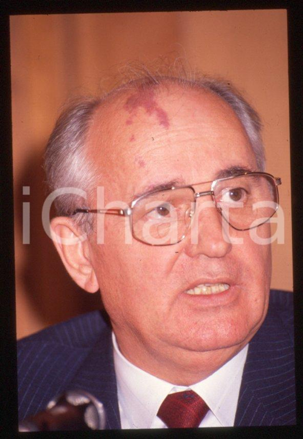 Fotografia d epoca originale 35mm vintage slide 1989 MILANO Michail GORBACHEV President USSR Portrait 65 1