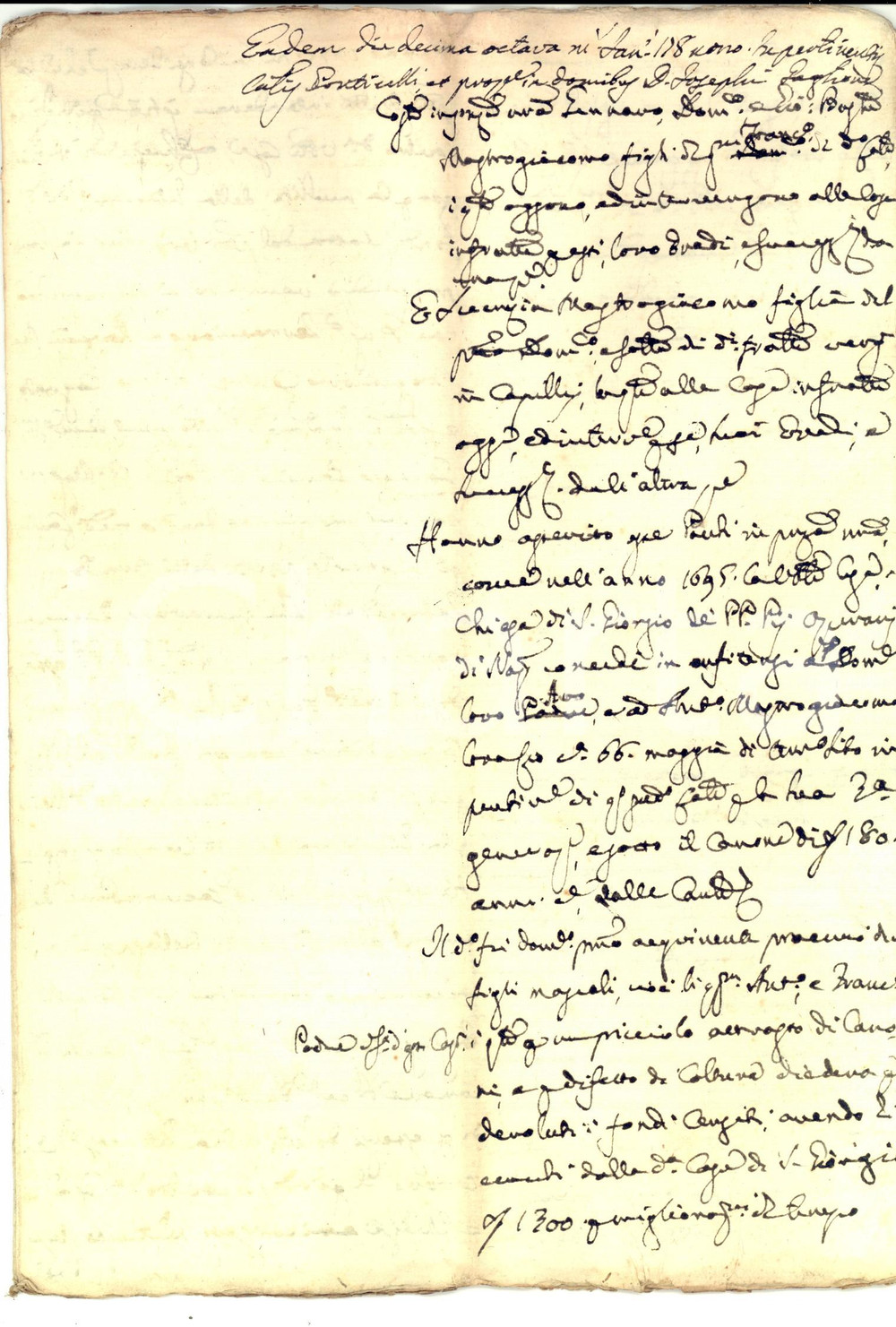 Documento originale, autentico 1789 NAPOLI Accordo tra fratelli MASTROGIACOMO per censi chiesa SAN GIORGIO 1