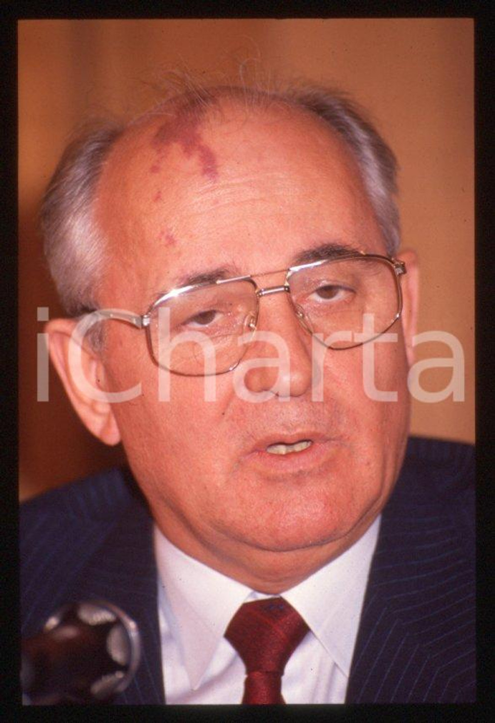 Fotografia d epoca originale 35mm vintage slide 1989 MILANO Michail GORBACHEV President USSR Portrait 69 1