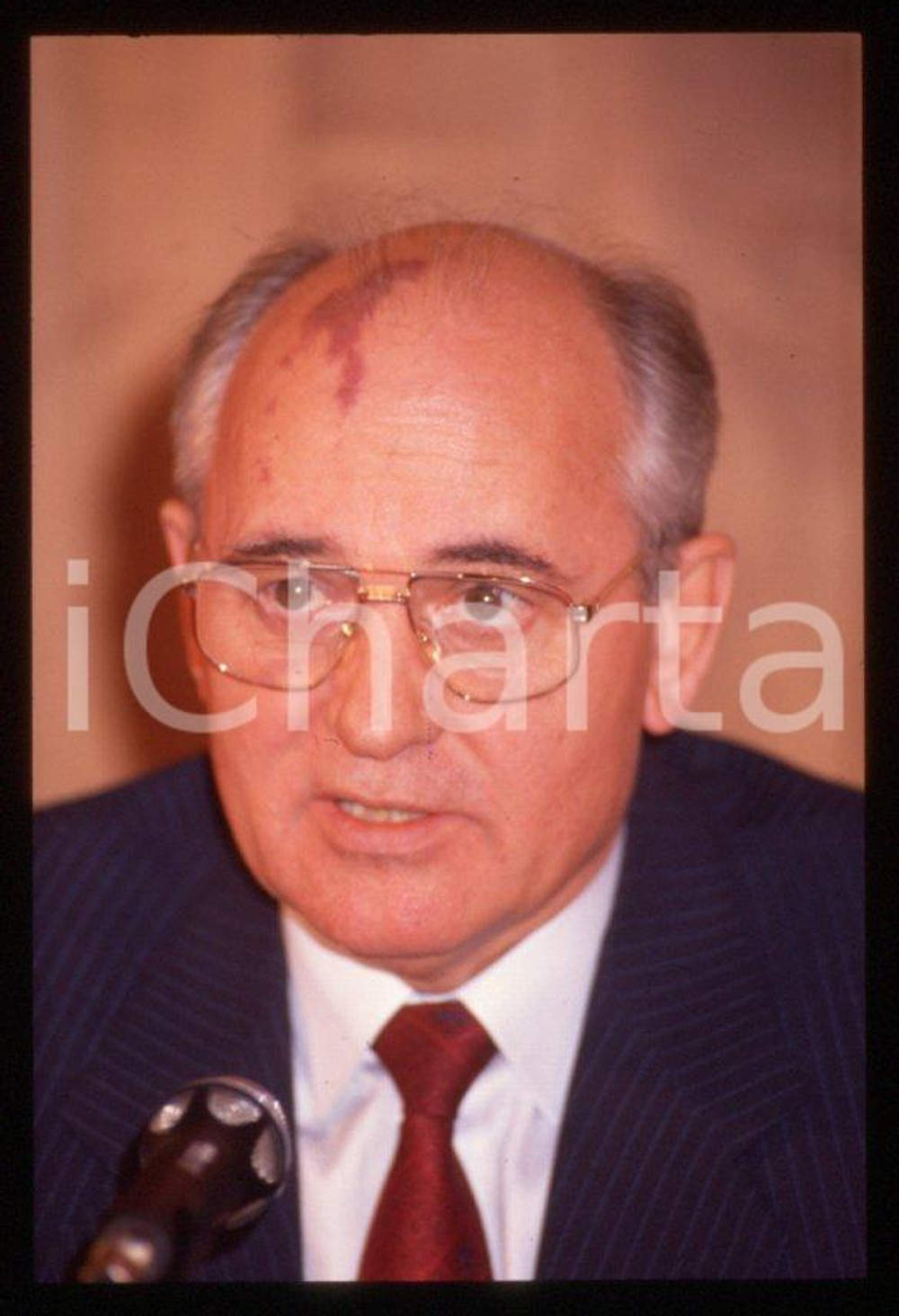 Fotografia d epoca originale 35mm vintage slide 1989 MILANO Michail GORBACHEV President USSR Portrait 71 1