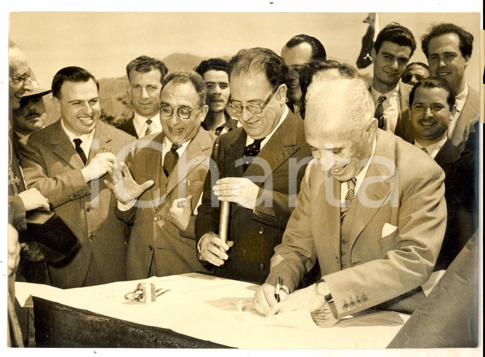 Fotografia d epoca originale 1955 ca PALERMO Inaugurazione di opere pubbliche per festa Autonomia Regionale 1