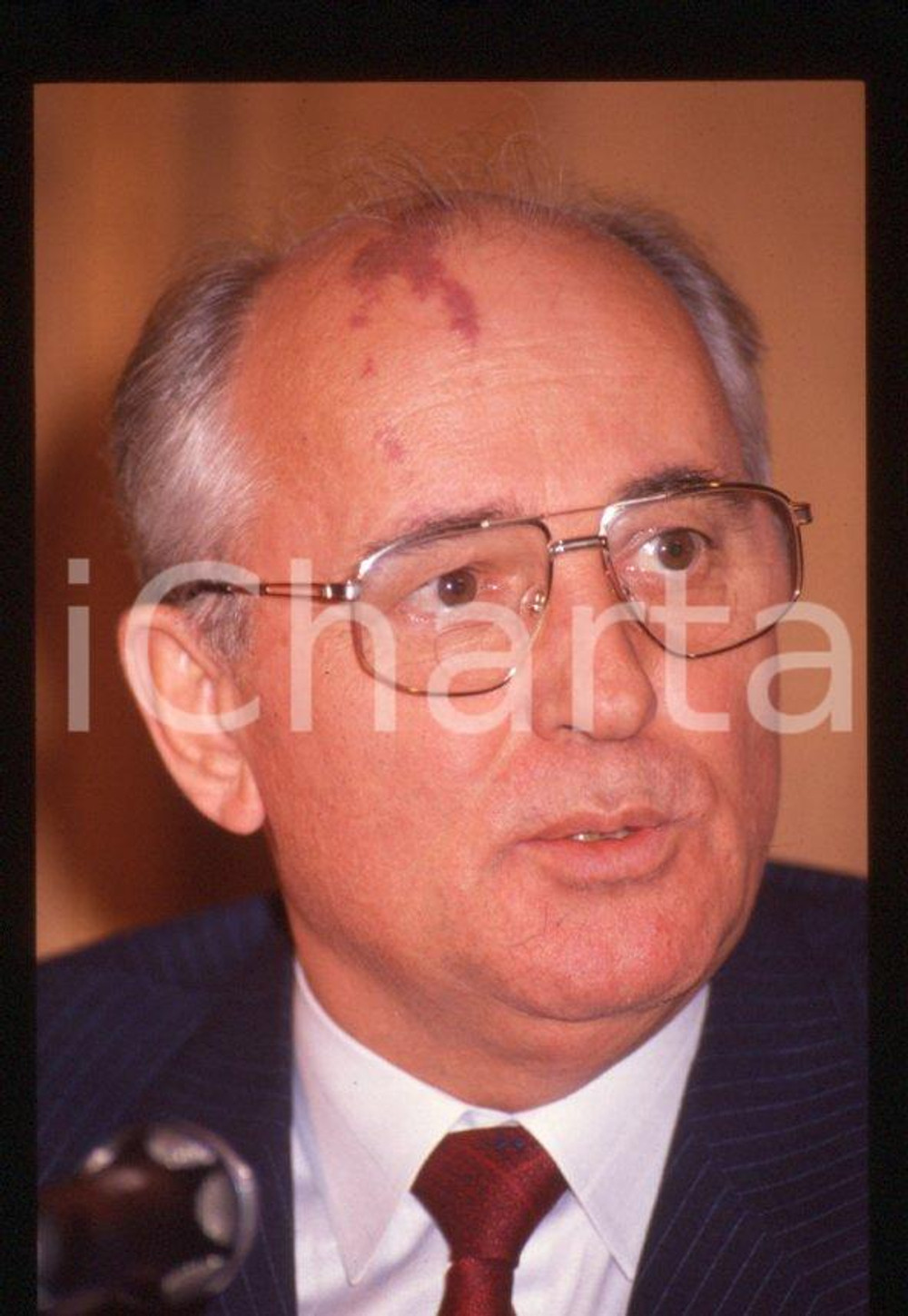 Fotografia d epoca originale 35mm vintage slide 1989 MILANO Michail GORBACHEV President USSR Portrait 79 1