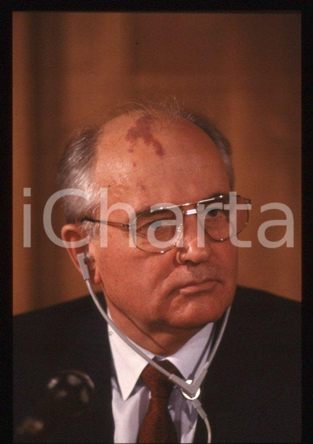 Fotografia d epoca originale 35mm vintage slide 1989 MILANO Michail GORBACHEV President USSR Portrait 83 1