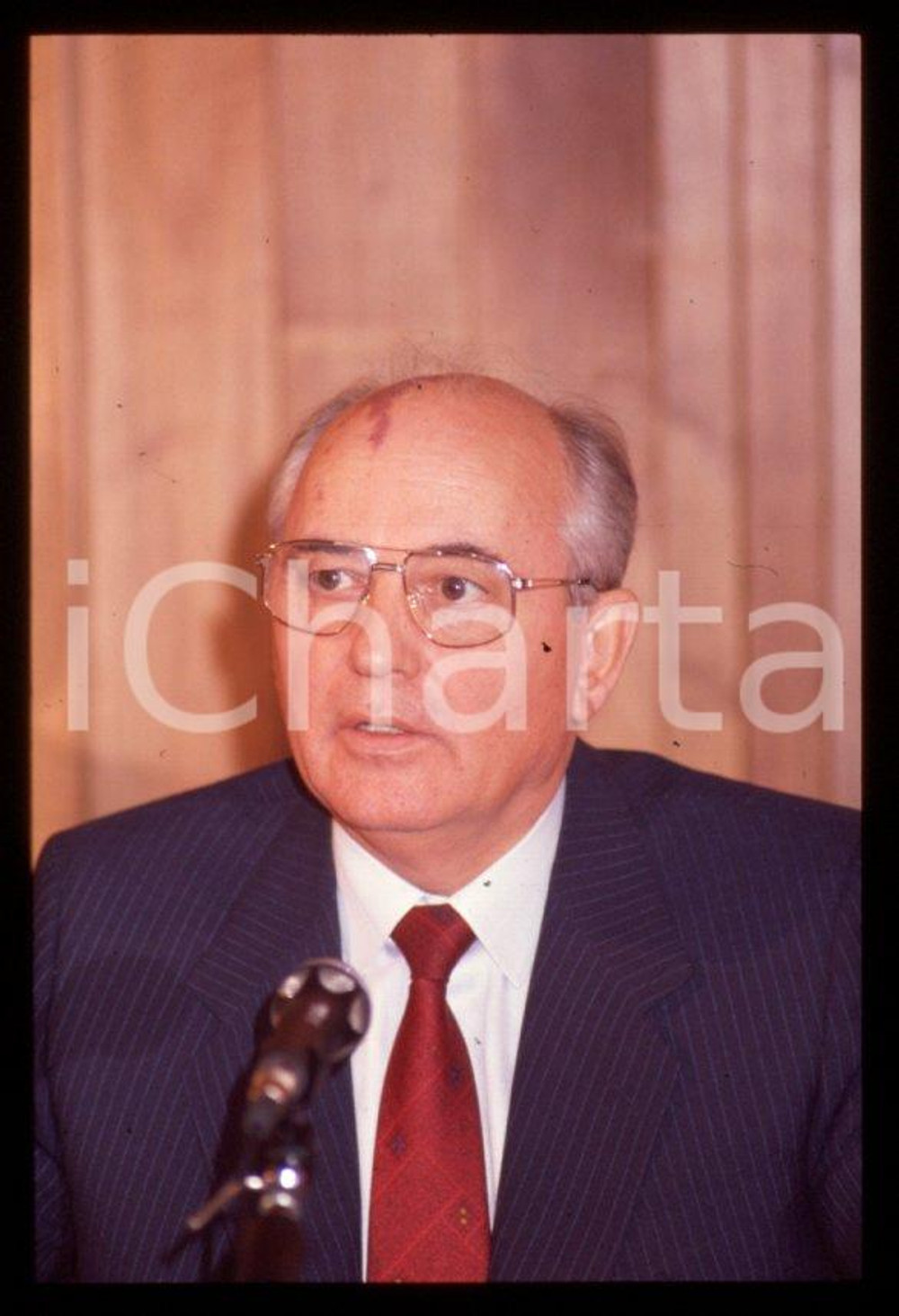 Fotografia d epoca originale 35mm vintage slide 1989 MILANO Michail GORBACHEV President USSR Portrait 48 1