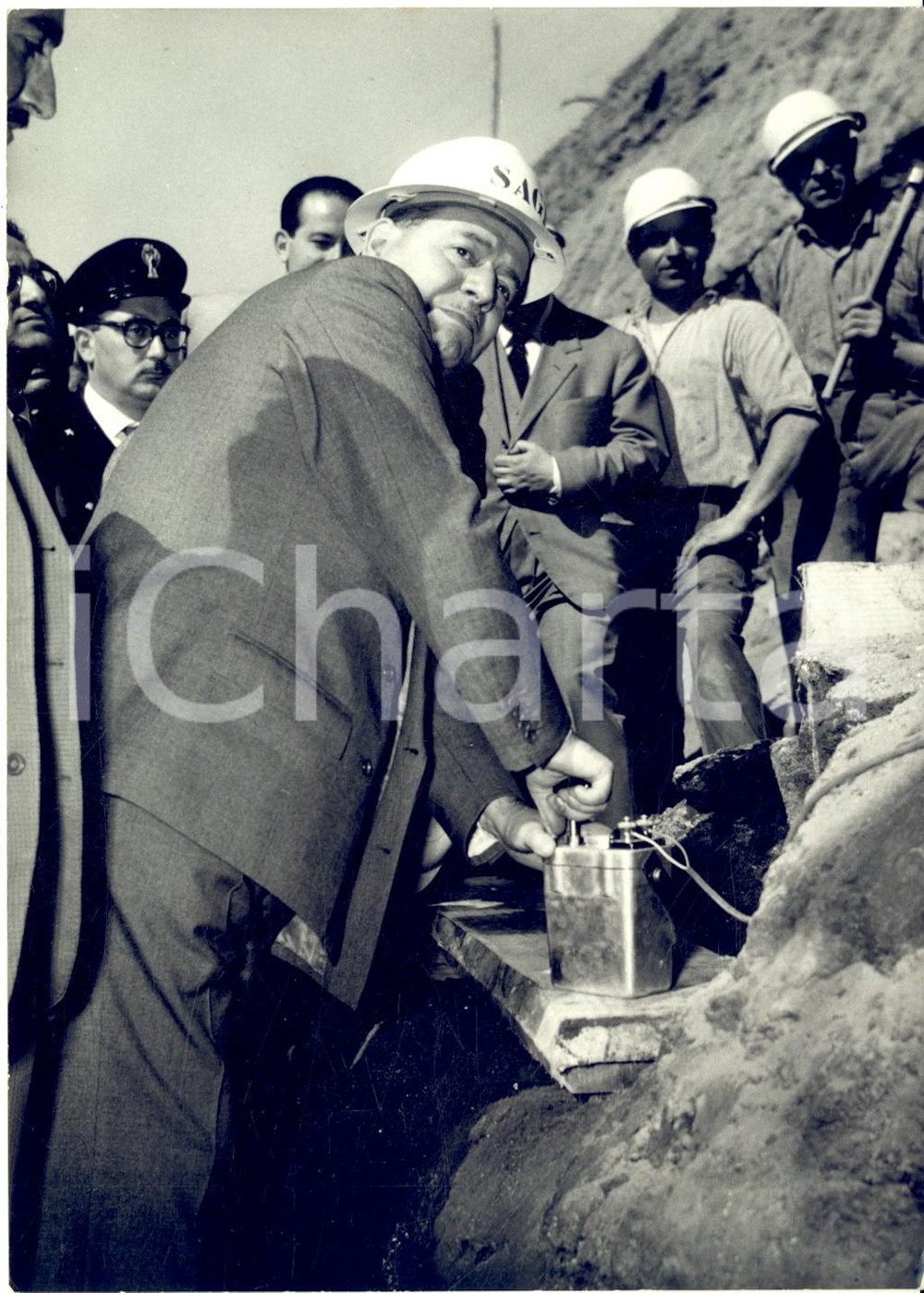 1959 LAGO DI ALBANO Ministro Giuseppe TOGNI avvia i lavori per nuova galleria